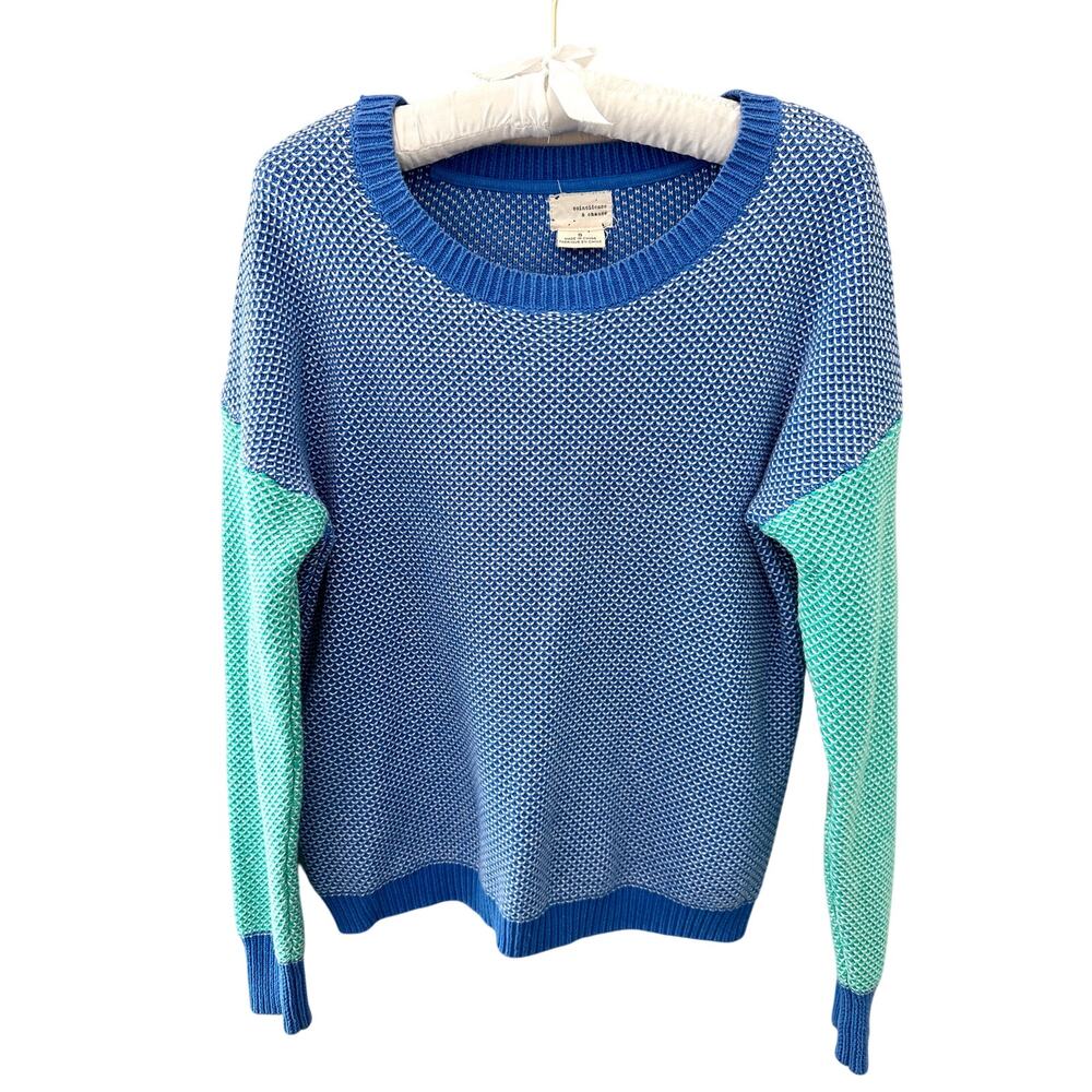 URBAN OUTFITTERS Coincidence & Chance Blue Green Colorblock Knit Sweater Small